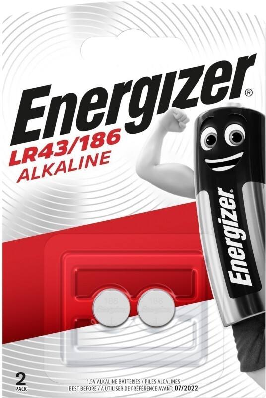 Energizer Knopfzellen LR43 1,5 V Alkali-Mangan 2 Stück