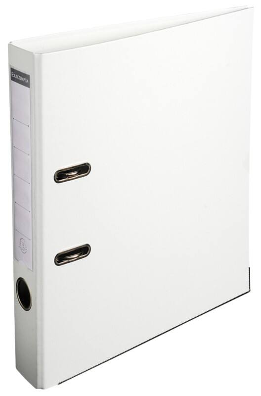 Exacompta Ordner Schmal A4 50 mm Weiß 2 Ringe 915402B Kunststoff Glatt Hochformat