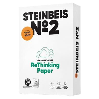 Steinbeis Trend No.2 DIN A3 Druckerpapier 100% Recycelt 80 g/m² Glatt Weiß 500 Blatt