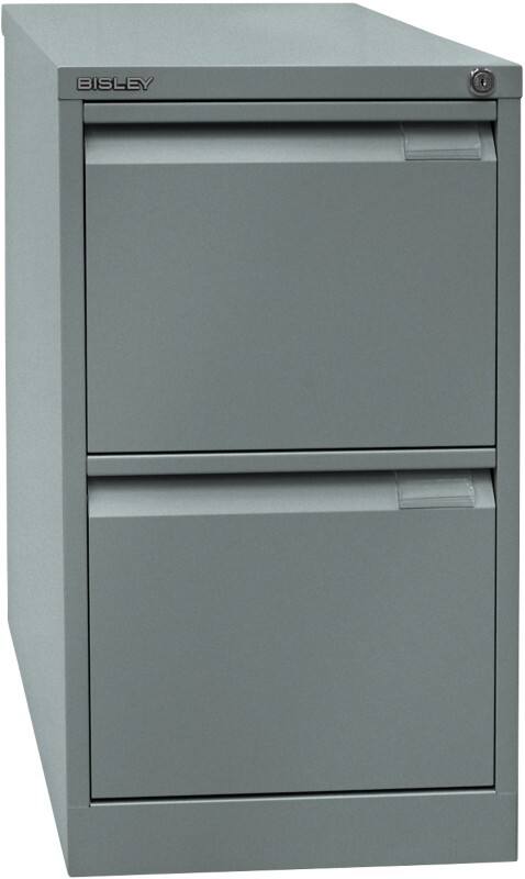 Bisley Stahl Aktenschrank 2 Schübe Abschließbar 413 x 622 x 711 mm Silber