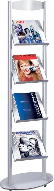 Kerkmann A4 Prospektständer Silber 3473 420 (B) x 340 (T) x 1.550 (H) mm