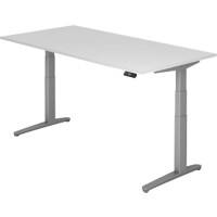 Hammerbacher Sitz-Stehschreibtisch XBHM Weiß, Silber 2.000 x 1.000 x 720 x 65 - 130 mm