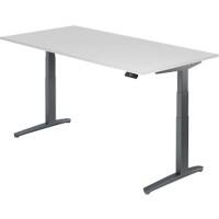 Hammerbacher Sitz- und Stehschreibtisch XBHM Grau, Weiß 2.000 x 1.000 x 720 mm