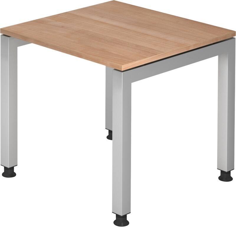 Hammerbacher J Series VJS Höhenverstellbar Schreibtisch Rechteckig Walnuss 4 Metallfüße 800 (B) x 800 (T) x 760 (H) mm Spanplatte, Stahl