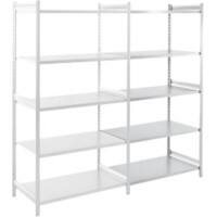 ARNO SPACE Epsilon Anbauregal 5 Fachböden Verzinkt 1.000 x 300 x 2.000 mm Grau