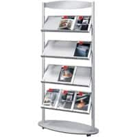 Kerkmann A4 Prospektständer Silber 3471 780 (B) x 340 (T) x 1.700 (H) mm