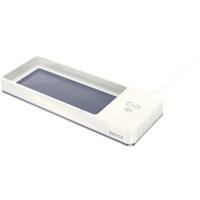 Leitz WOW Schreibtisch-Organizer Duo Colour mit Qi Induktionsladegerät Weiß, Grau 26,6 x 10,1 x 2,8 cm