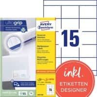 AVERY Zweckform UltraGrip Laser Universaletiketten 3669-200 Ja DIN A4 Weiß 70 x 50,8 mm 220 Blatt à 15 Etiketten