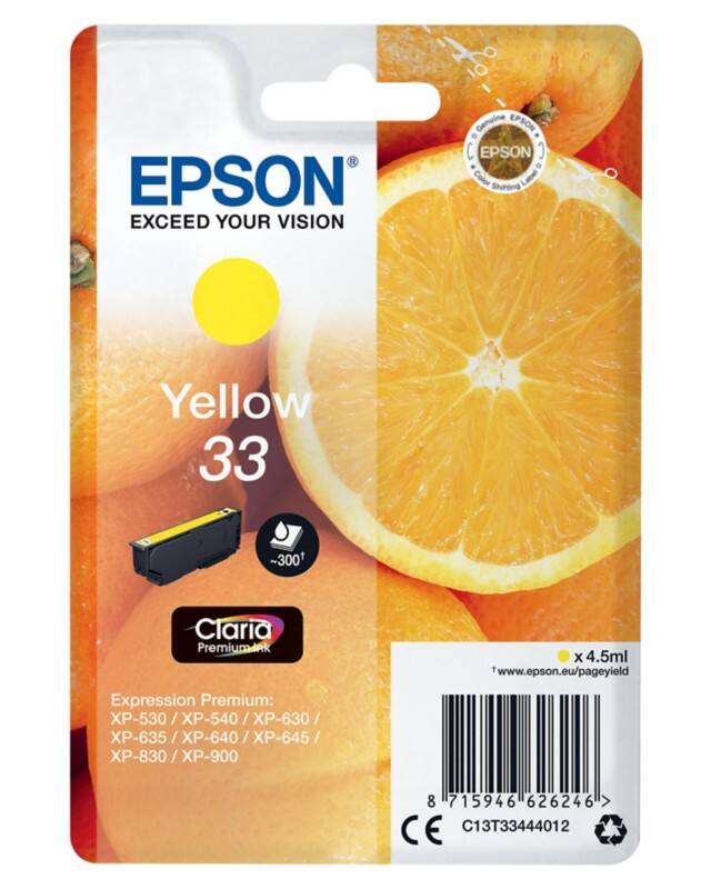 Epson 33 Original Tintenpatrone C13T33444012 Gelb