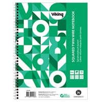 Viking Notebook A4+ Kariert Spiralbindung Papier Weiß Nicht perforiert Recycled 200 Seiten