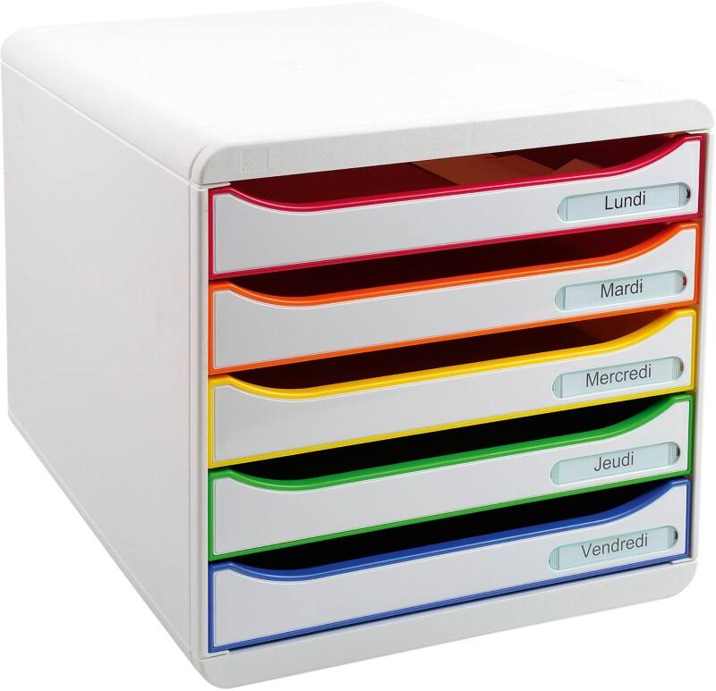 Exacompta Big Box Plus Classic Schubladenbox PS (Polystyrol) Mehrfärbig 5 Schübe 27,8 x 34,7 x 27,1 cm A4+