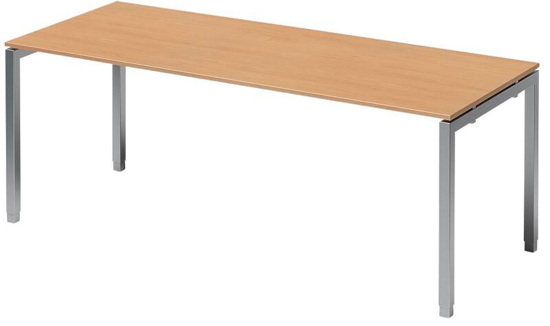 Bisley Cito Höhenverstellbar Schreibtisch Buche 4 Metallfüße 2.000 (B) x 800 (T) x 740 (H) mm MFC (Melaminbeschichtete Spanplatte), Stahl