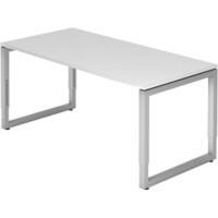 Hammerbacher R Series VRS Höhenverstellbar Schreibtisch Rechteckig Weiß Wange 1.600 (B) x 800 (T) x 850 (H) mm Spanplatte, Stahl