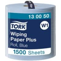 Tork Wischtuchrolle W1 2-lagig Gerollt Blau 1500 Blatt